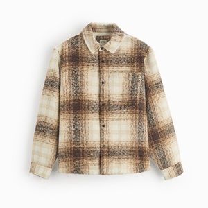Zara men’s brown and cream flannel jacket